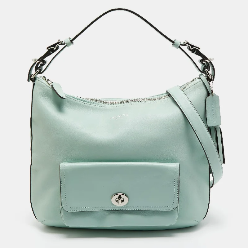 Ladies Coach crossbody bags with a single - strap design for simplicityMint Green Leather Legacy Courtney Hobo