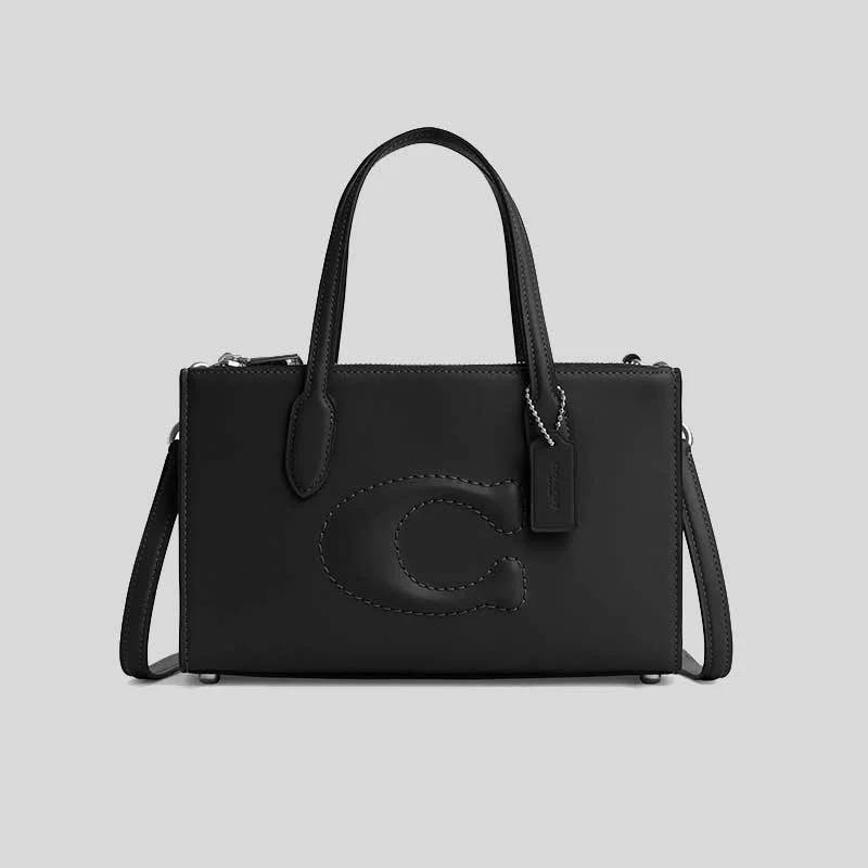 Coach tote bags with a printed Coach logo for brand visibilityCOACH Nina Small Tote Bag Black CR097