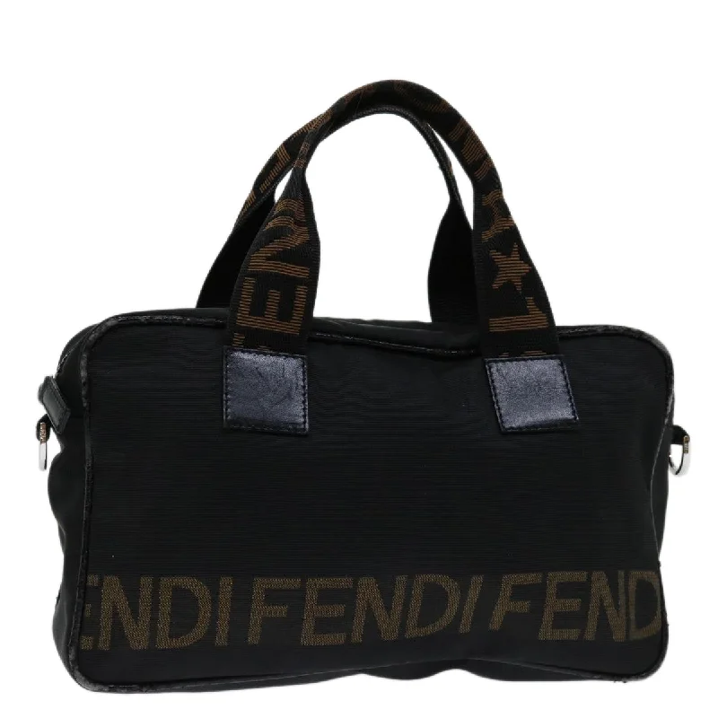 Fendi By The Way bags with a 3D - printed FF logo for a modern and textured lookFENDI Hand Bag Canvas Black  yk11127