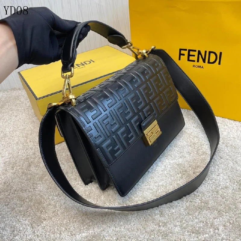 Fendi handbags with a perforated leather detail for a breathable and unique designFendi Kan I Bag