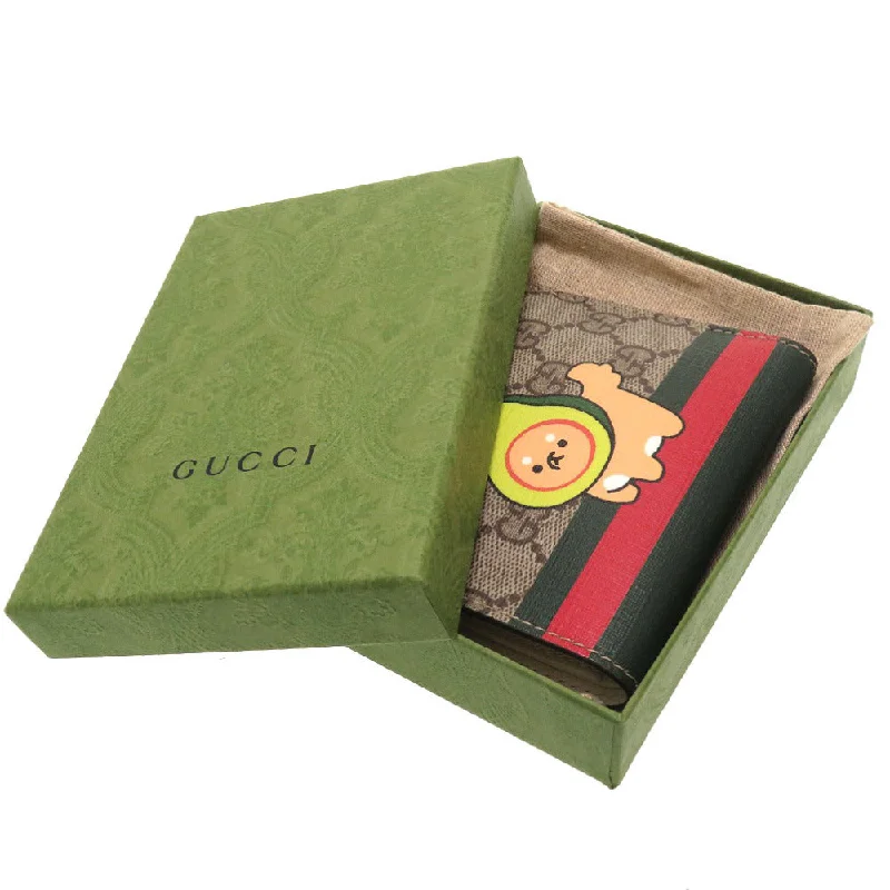 Ladies Gucci Dionysus bags with a detachable shoulder strapGUCCI Bifold Wallet 736758 GG Supreme, Leather beige Compact Wallet Animal Print Women Used