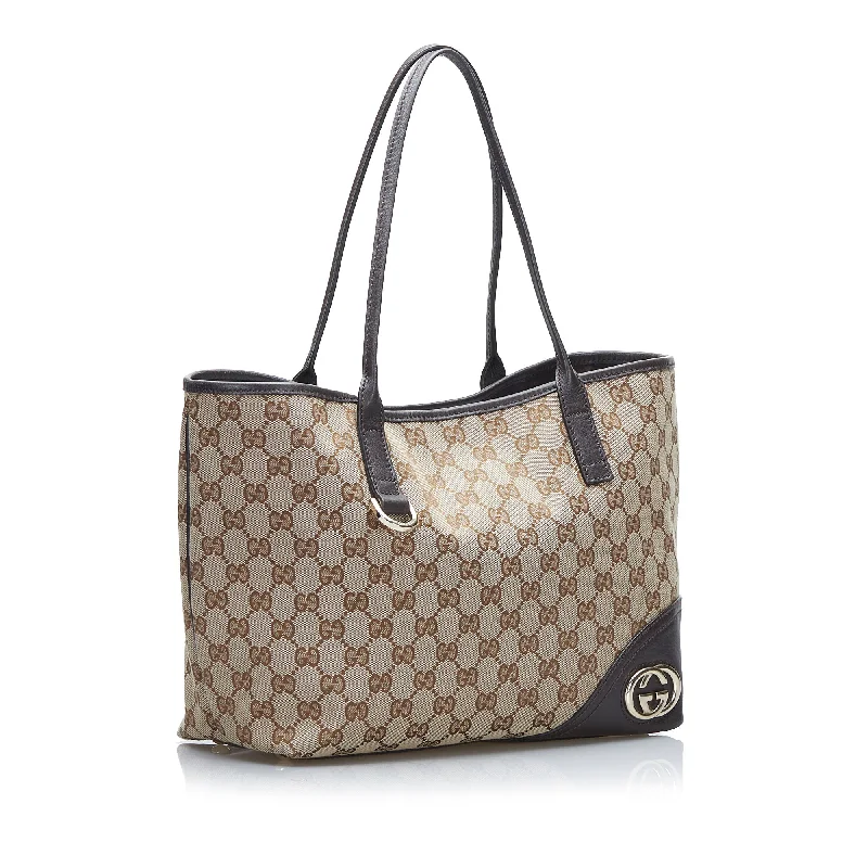 Gucci Marmont bags for women with a contrast - colored interiorGucci New Britt Brown GG Canvas