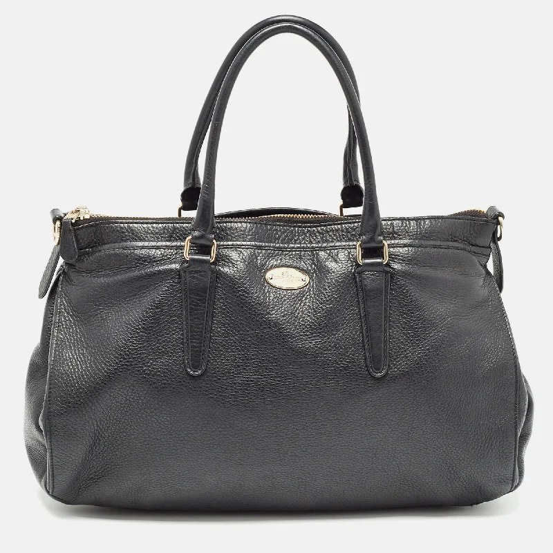 Coach bags with a patent - leather finish for a shiny and sophisticated appearanceBlack Leather Morgan Tote