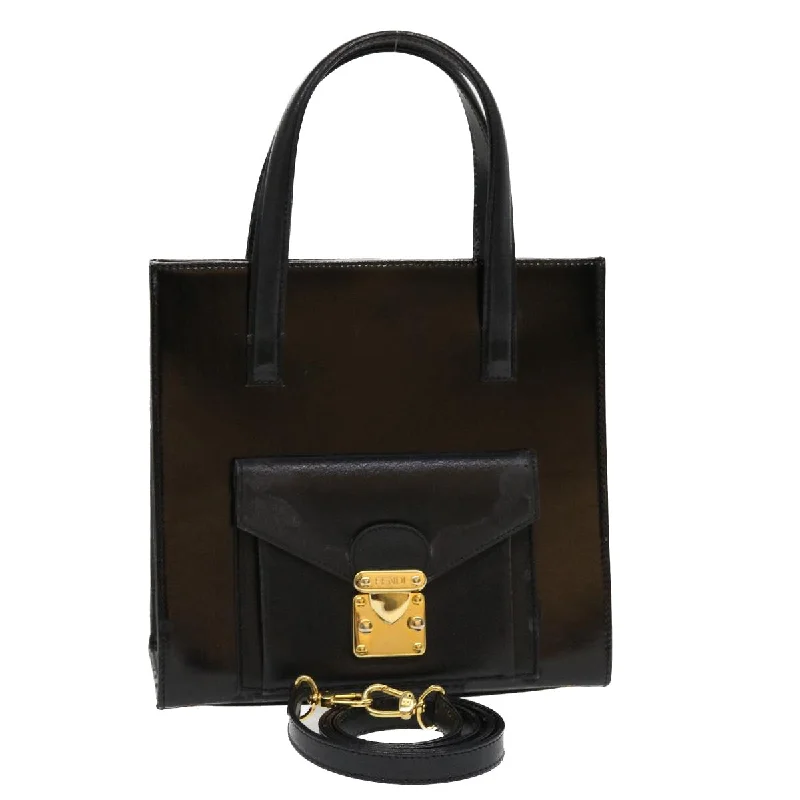 Fendi crossbody bags with a detachable wallet on chain for a hands - free wallet optionFENDI Hand Bag Leather 2way Black  rd4371