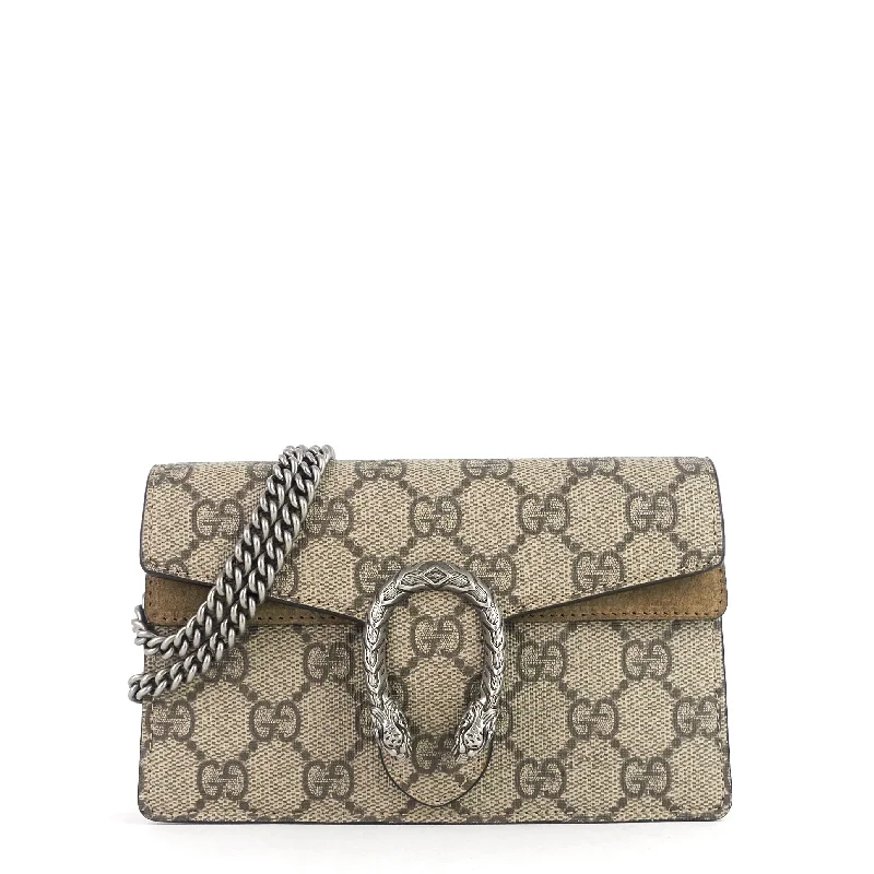 Women Gucci crossbody bags with a keychain holderDionysus Super Mini GG Supreme Canvas Bag