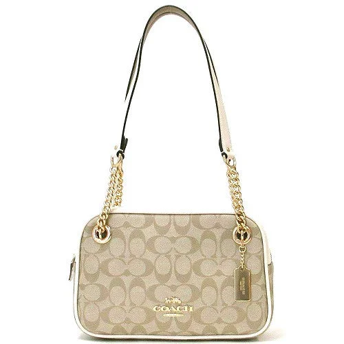 Ladies Coach Rogue bags with a star - shaped charm for a playful touchCOACH Signature Camie Chain Shoulder Bag C8149 IMDQC