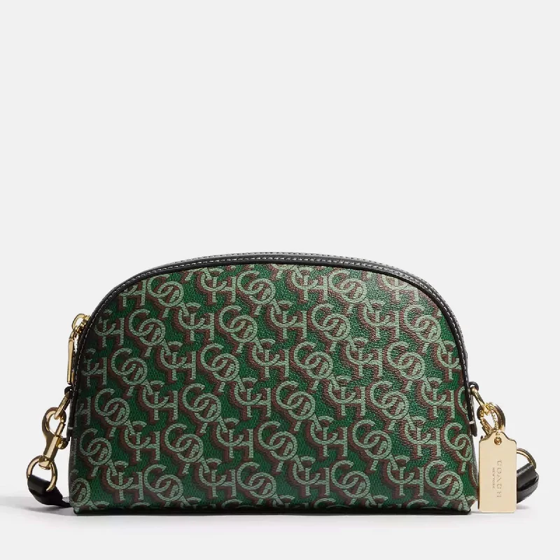 Coach backpacks with a sleek, modern design for a stylish lookGreen Coated Canvas Madi With Monogram Print Crossbody Bag