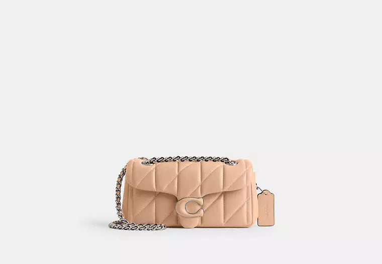 Coach bags with a chain - link trim and a leather body for a modern edgeCoach Tabby Shoulder Bag 20 With Quilting