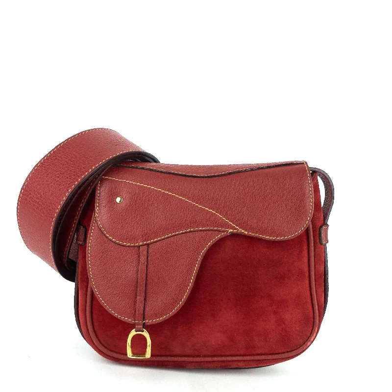 Women Gucci backpacks with a luxurious leather finishSaddle Flap Suede Shoulder/Belt Bag