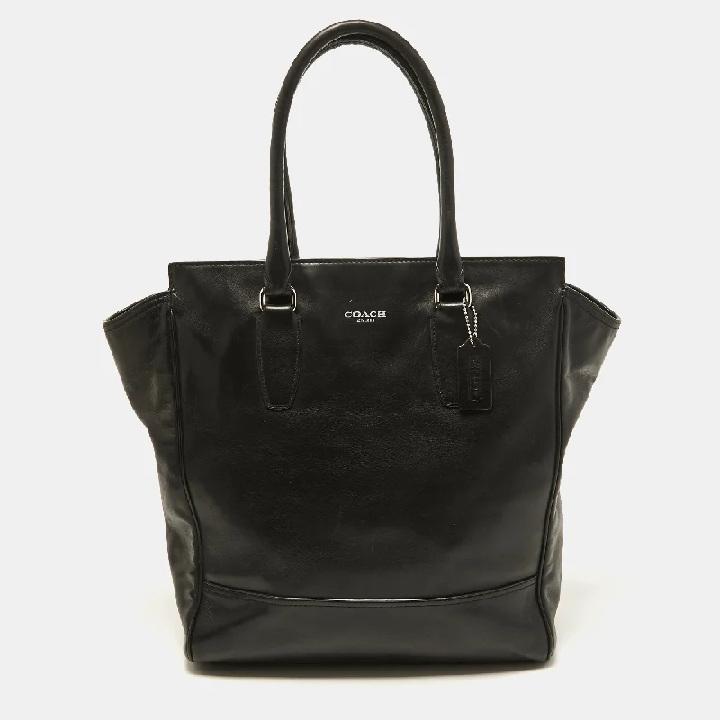 Ladies Coach Rogue bags with a star - shaped charm for a playful touchBlack Leather Tanner Tote