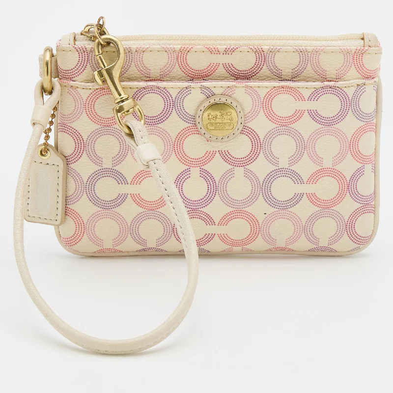 Coach handbags with a metal - framed clasp for durability and styleMulticolor Coated Canvas Clutch Bag