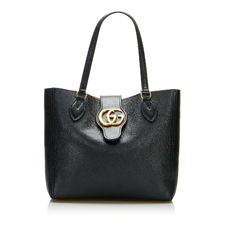 Ladies Gucci handbags with a detachable coin purse insideGucci Dahlia Double G Tote Small Black