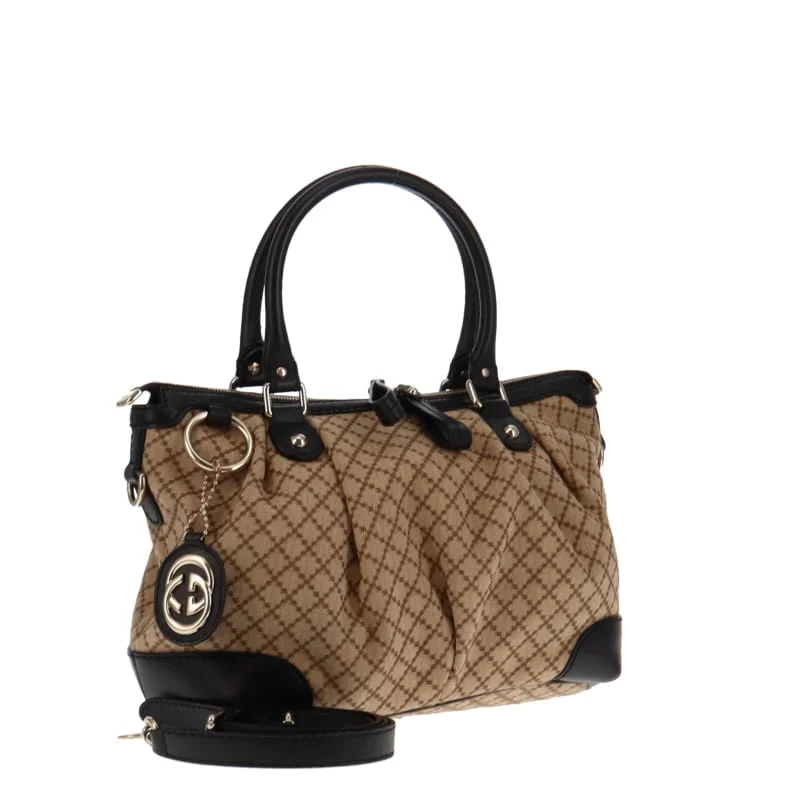 Gucci Marmont bags for women with quilted leather exteriorsGucci Diamante Sukey Tote Canvas With Black Leather Trims