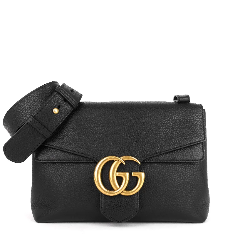 Women Gucci tote bags in GG Supreme canvas for a branded feelMarmont Pebbled Calfskin Shoulder Bag