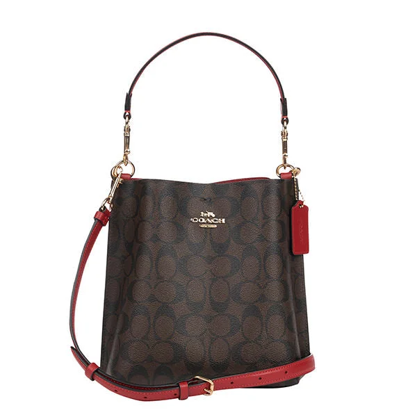 Coach bags with a detachable mobile phone holder for on - the - go useCoach Mollie Bucket Bag 22 In Signature Canvas CA582