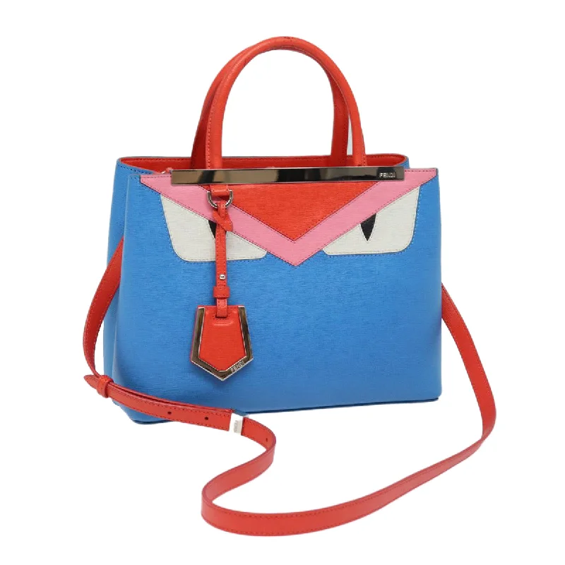 Fendi By The Way bags with a printed map pattern for a travel - inspired lookFENDI Hand Bag Leather 2way Blue  77771A