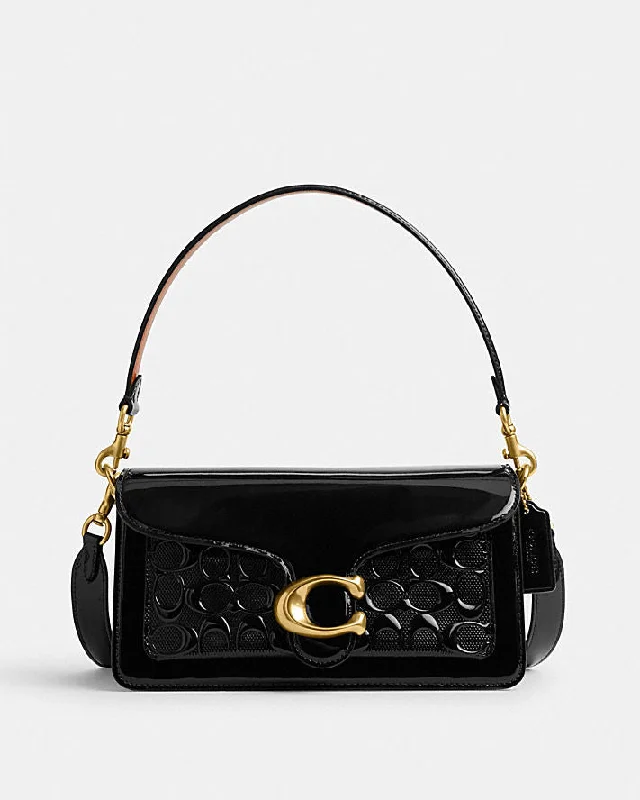 Coach crossbody bags in a vibrant, eye - catching color for a bold statementCoach Tabby Shoulder Bag In Signature Leather Black