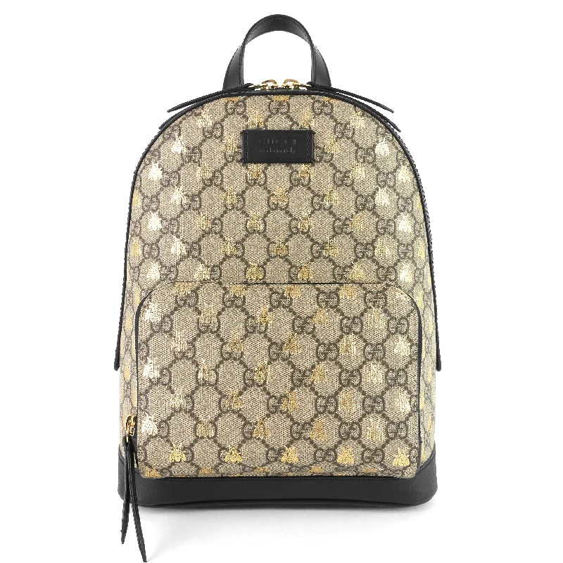 Women Gucci Sylvie bags with a leather - wrapped handleBees Small GG Supreme Canvas Backpack