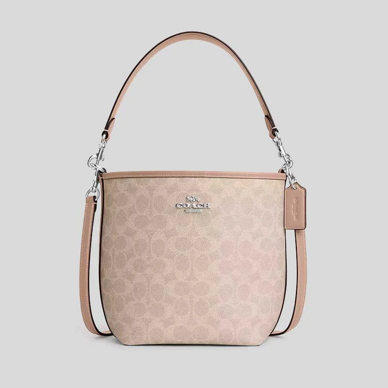 Ladies Coach crossbody bags with a wide - width strap for comfortCOACH City Bucket Bag In Signature Canvas Taupe CT800