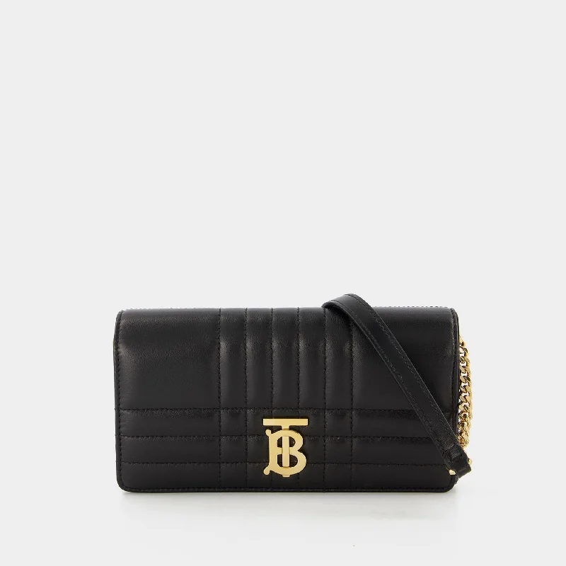 Dark - Hued Burberry Bags for a Sophisticated LookLs Lola Qxc Wallet On Chain - Burberry -  Black/Light Gold - Leather