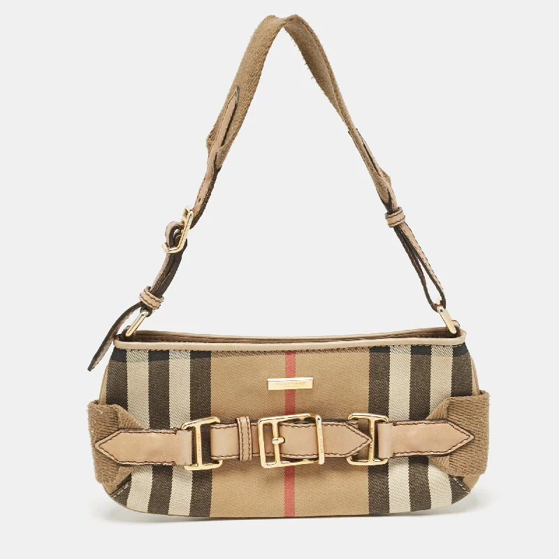 Statement - Making Oversized Burberry BagsBeige House Check Fabric Baguette Bag