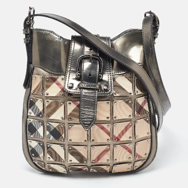 Pattern - Mixing Burberry Bags for a Fashion - Forward LookBeige/Metallic Nova Check PVC and Leather Crossbody Bag