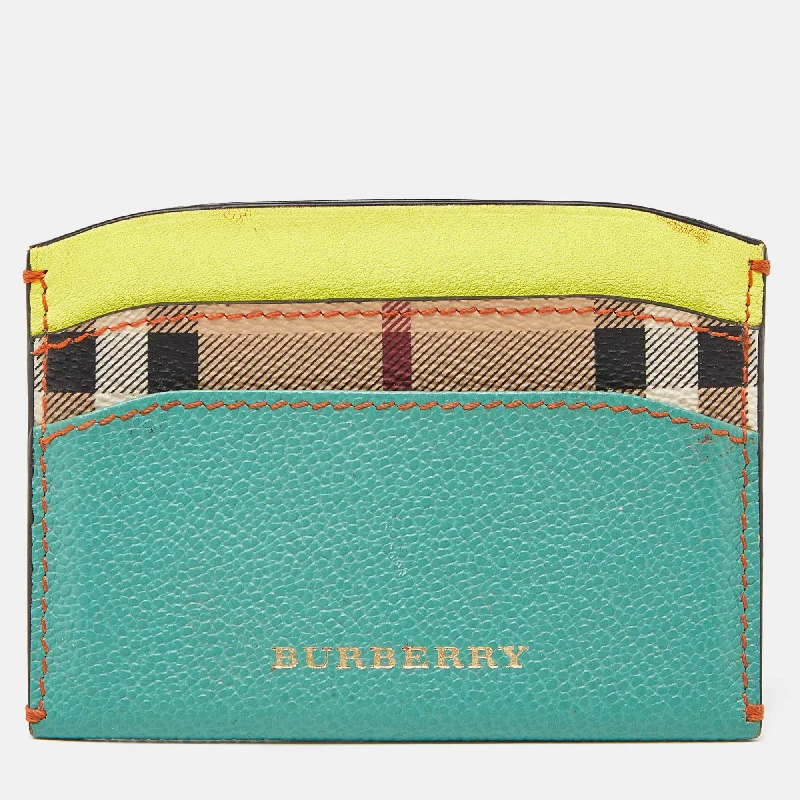 Burberry Bags with Signature Check Pattern in New ShadesMulticolor Leather and Coated Canvas Card Holder