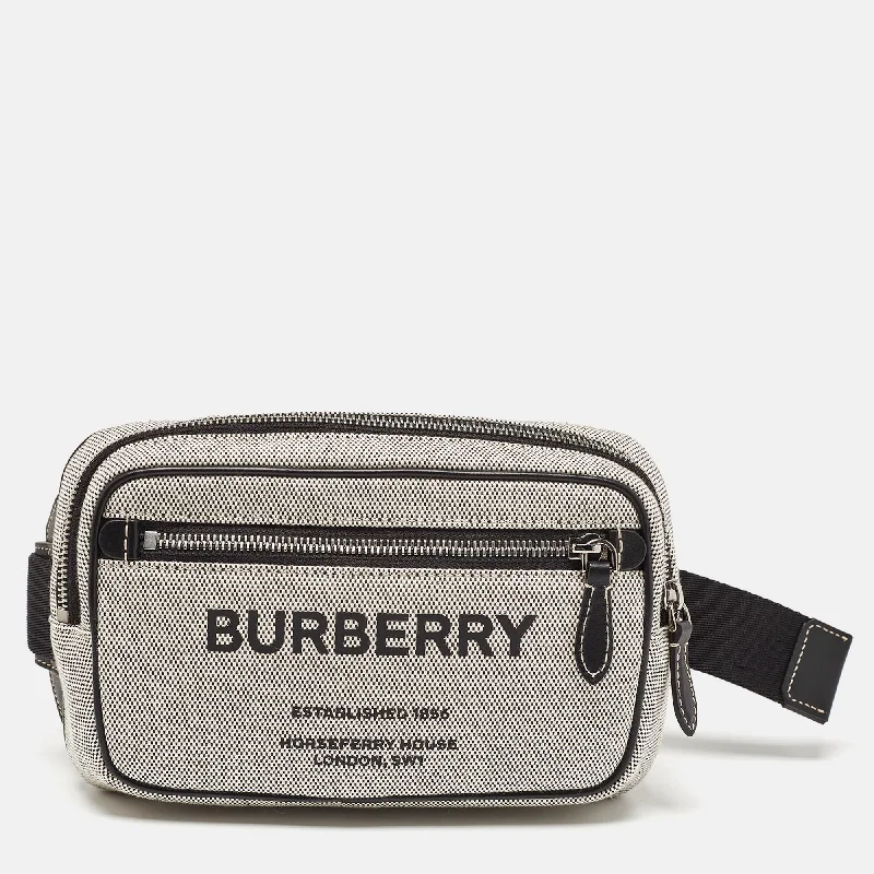 Pattern - Mixing Burberry Bags for a Fashion - Forward LookGrey/Black Canvas and Leather West Belt Bag