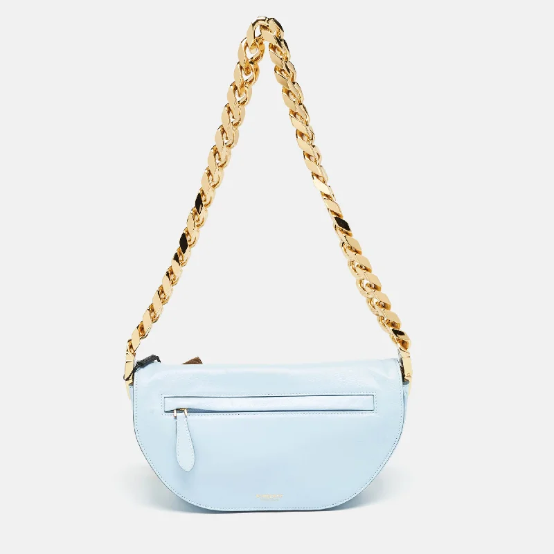 Affordable Replica - Looking Burberry BagsPale Blue Leather Small Olympia Chain Shoulder Bag