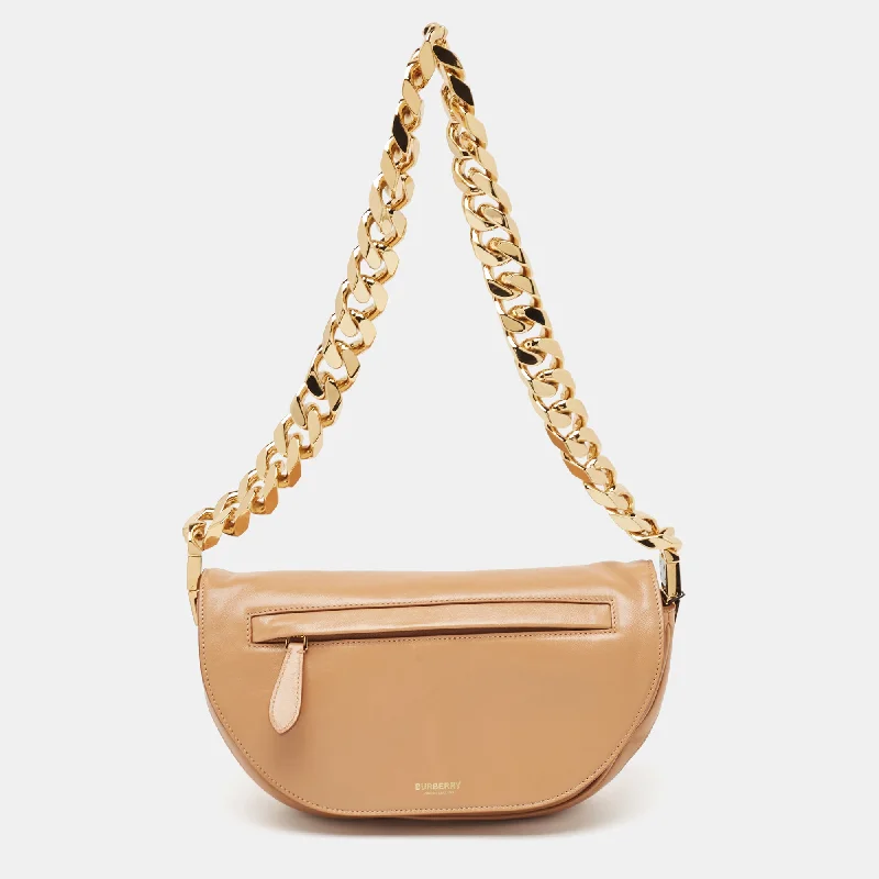 Minimalist Burberry Bags for a Sleek LookBeige Soft Leather Small Olympia Bag