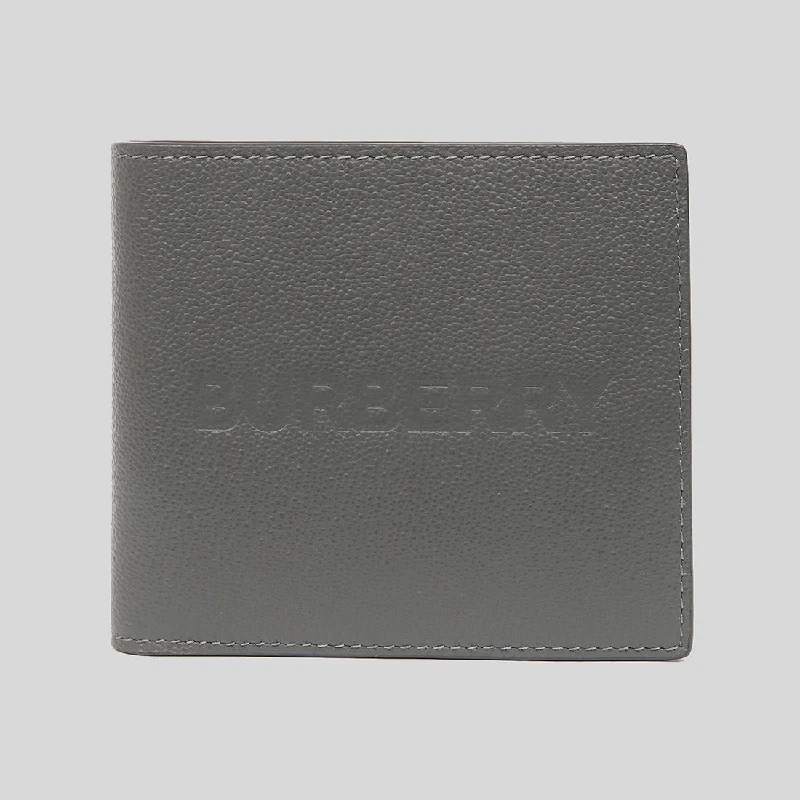 Burberry Bags with Antique - Style HardwareBURBERRY Embossed Logo Leather International Bifold Wallet In Charcoal Grey 80528821