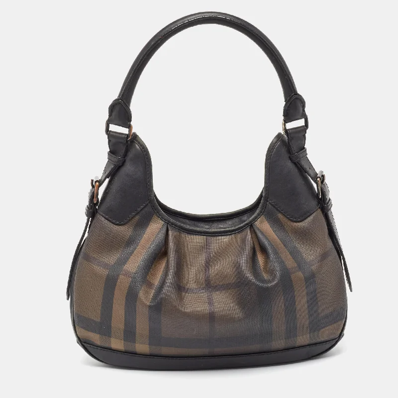 Affordable Replica - Looking Burberry BagsSmoked Check PVC and Leather Small Brooklyn Hobo