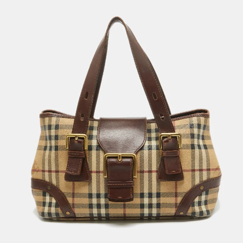 Sustainable Burberry Bags Made from Recycled MaterialsBeige Coated Canvas Leather Totes