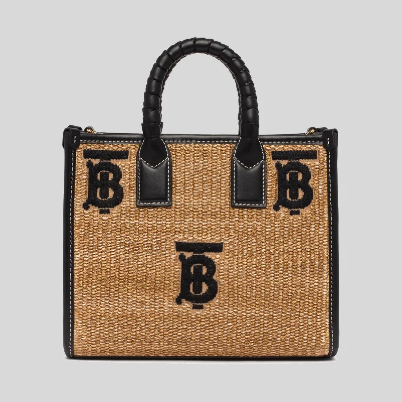 Customizable Burberry Bags with Personalized CharmsBURBERRY Mini Freya Tote Natural/Black 80661711