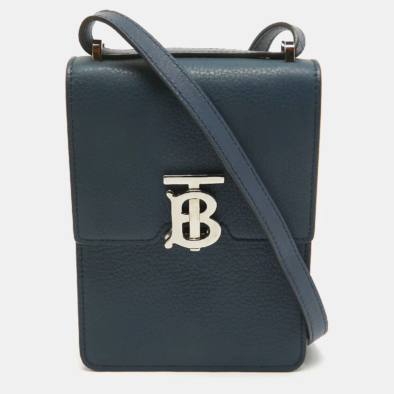 Sustainable Burberry Bags Made from Recycled MaterialsBlue Leather Robin Crossbody Bag