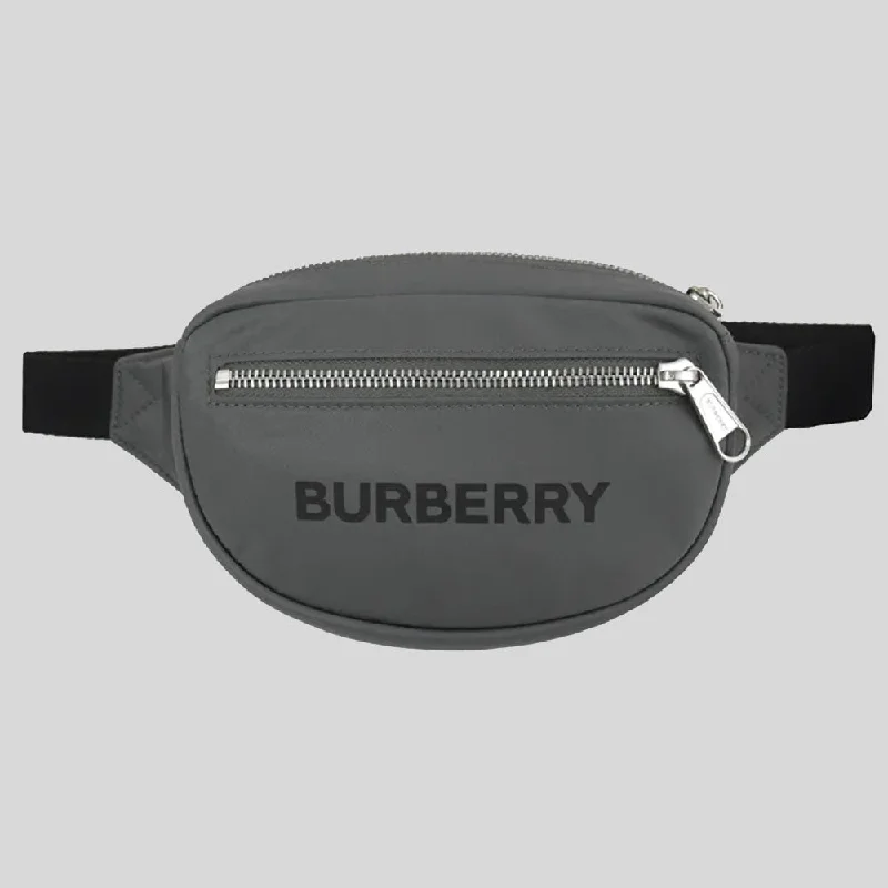 Travel - Approved Burberry Carry - on BagsBURBERRY Cannon Branded Nylon Belt/Crossbody Bag Grey 80528881