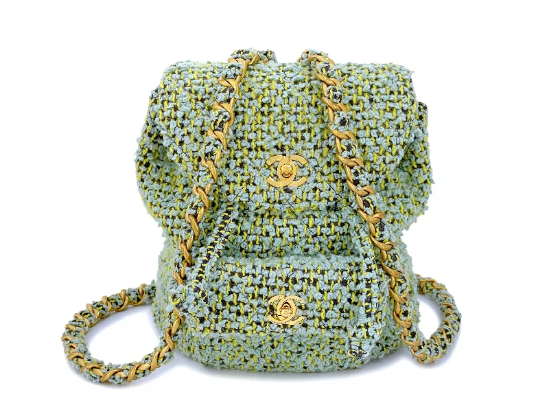 Chanel Limited Edition Handbag for CollectorsChanel Vintage Tweed Duma Backpack Bag 1994 Green W6Q