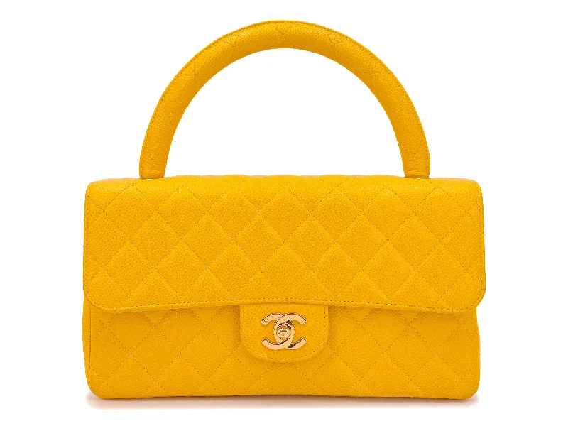 Chanel Luxury Handbag for High - End EventsChanel Vintage Caviar Kelly Bag Canary Yellow Parent 1997 Flap 24k GHW HVQ