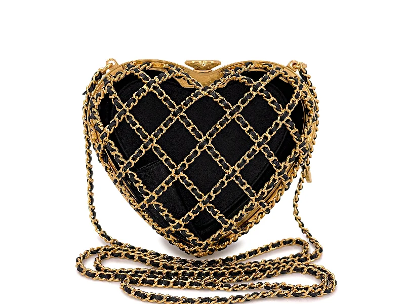 Chanel Colorful Handbag for Spring OutfitsChanel Heart Minaudière Bag 23S Caged Evening Clutch Gold Black NIB 7LS