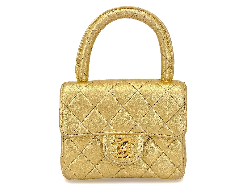 Chanel All - Match Handbag for Versatile StylingChanel Gold Mini Kelly Bag Vintage 1994 "Child" Extra Square O3E