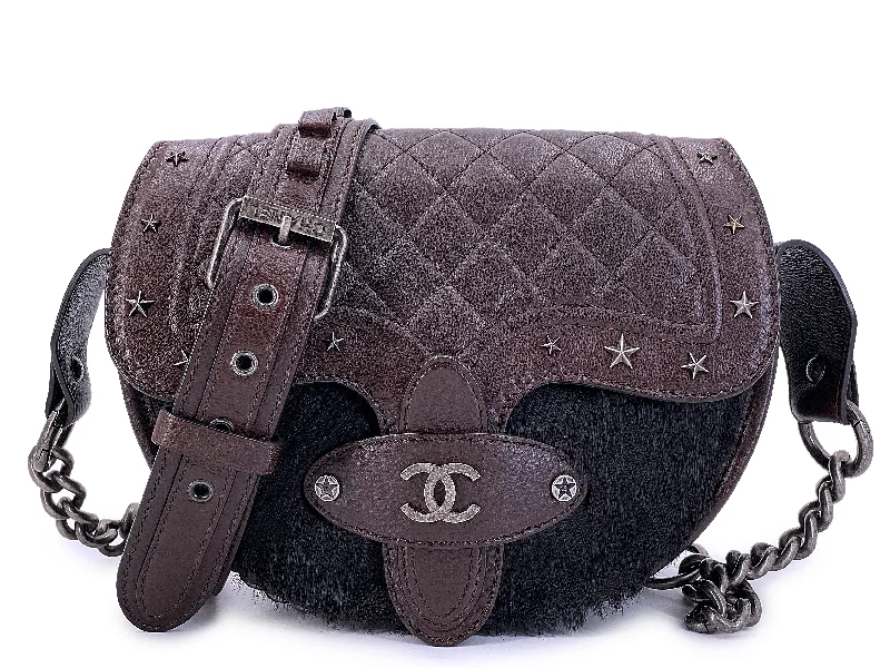 Chanel Quilted Leather Shoulder Bag for FashionistasChanel 2014 Paris Dallas Métiers d'Art Brown Pony Hair Crossbody Bullet Strap Bag RHW DSB