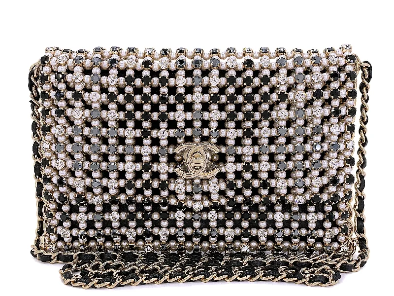 Chanel Chain Strap Handbag for Everyday UseChanel 2021 Evening Gold Pearls Crystal Flap Bag YTR