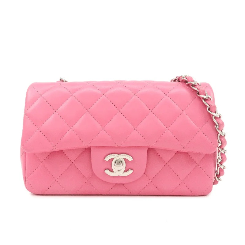 Chanel Small Crossbody Bag for TravelCHANEL Mini Matelasse 20 Lamb Skin Chain Shoulder Bag Pink A69900