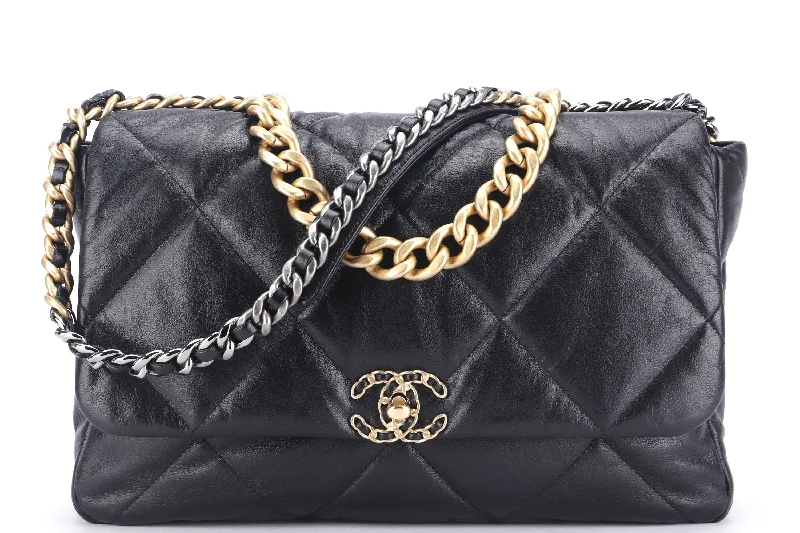 Chanel Lightweight Handbag for Daily ErrandsCHANEL 19 (3034xxxx) MAXI BLACK LAMBSKIN, WITH CARD, DUST COVER & BOX