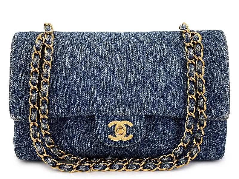 Chanel Small Crossbody Bag for TravelChanel 1998 Vintage Blue Denim Medium Classic Double Flap Bag 24k GHW 54A