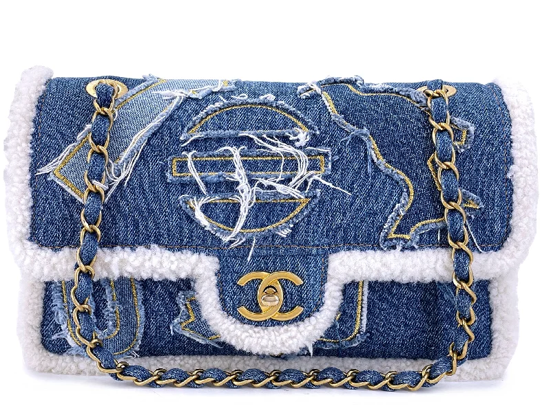 Chanel Quilted Leather Shoulder Bag for FashionistasChanel 19A Egyptian Denim Blue Shearling Hieroglyphic Medium Flap Bag Paris-NY GHW 259