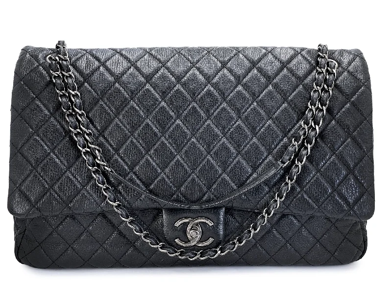 Chanel New Arrival Handbag with Gold HardwareChanel 2016 Black Grained Calfskin Airlines XXL Flap Bag RVX