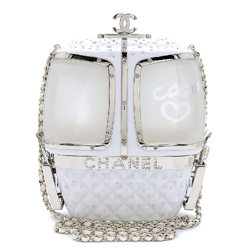 Chanel Classic Flap Bag for Evening PartyChanel 2019 Gondola Minaudière Evening in the Mountain Clutch Bag White GVR