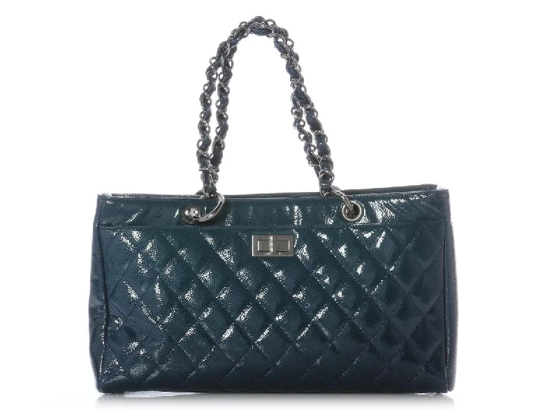 Chanel All - Match Handbag for Versatile StylingChanel Blue Diamond Shine Reissue Shopper