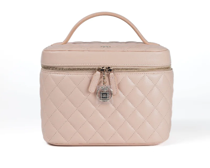 Chanel Chain Strap Handbag for Everyday UseChanel Blush Pink Lambskin Vanity Case with Gold Hardware